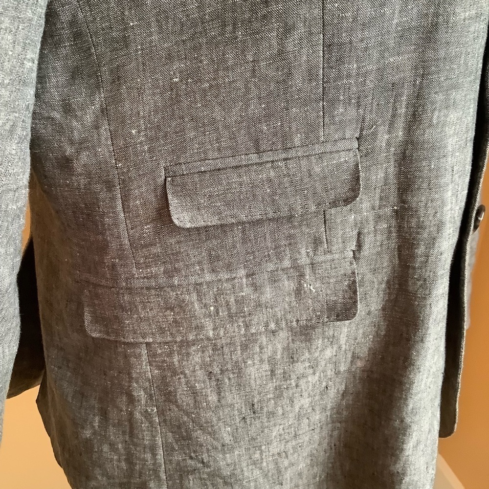 H&M Gray Linen Blazer Jacket Men's Size 44R Sport Coat Neutral - Picture 5 of 14